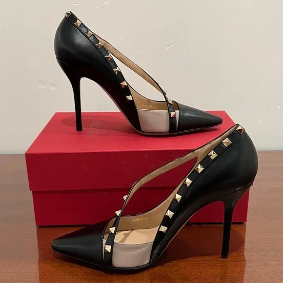 NIB Valentino Garavani Rockstud Leather d'Orsay Pumps - Picture 1 of 11